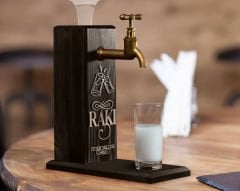 BK Gift Kişiye Özel Kabartma İsimli Musluklu Siyah(Ebony) Ahşap Rakı Standı, Rakı Çeşmesi, Doğum Günü Hediyesi, Ev Hediyesi, İçecek Dispenseri-4