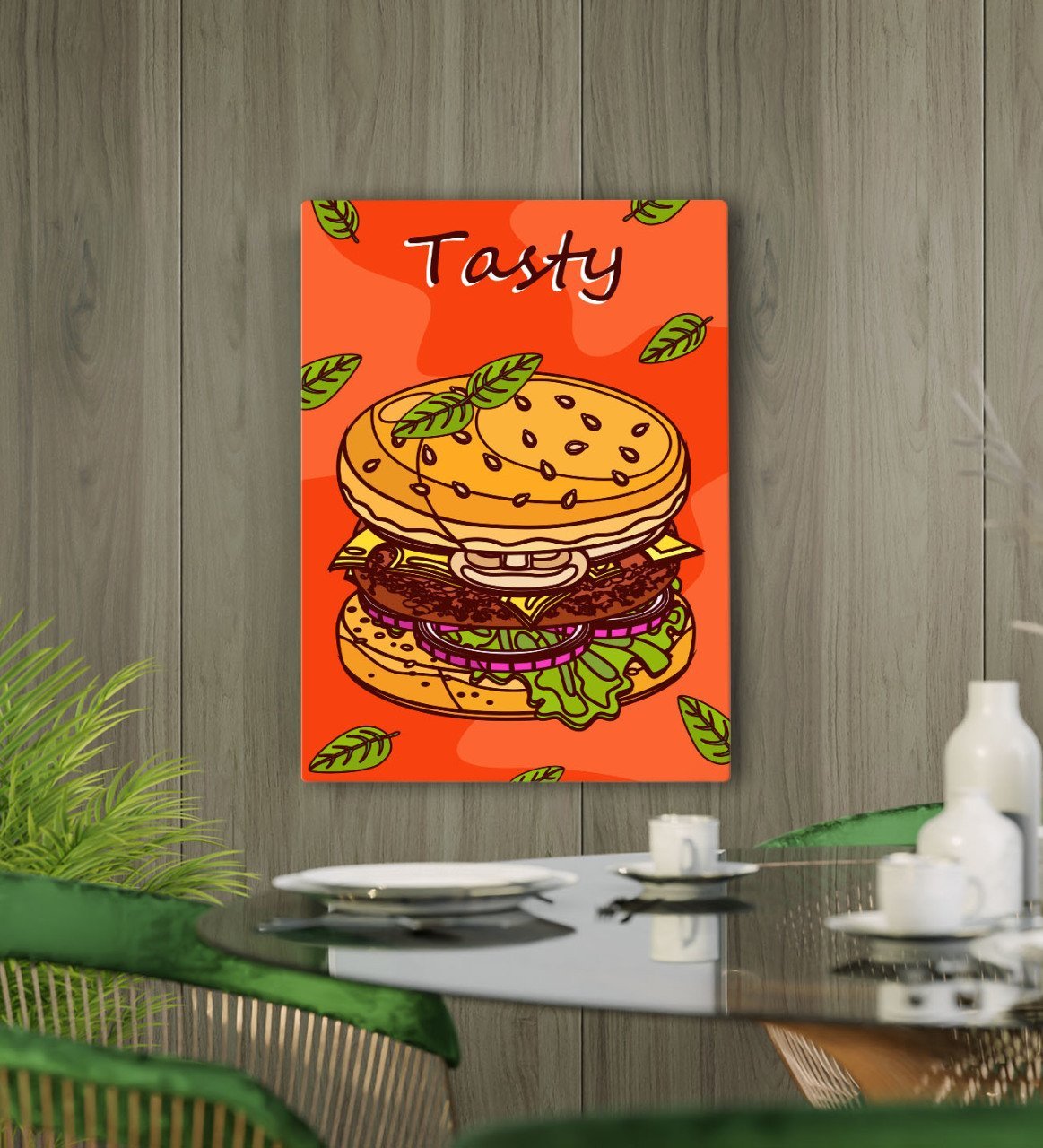 BK Gift Cafe & Bar & Restaurant Konseptli Kanvas Tablo 50x70cm-69