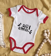 BK Kids Riv Riv Etma Tasarımlı Kırmızı Bebek Body Zıbın-1