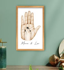 BK Gift Kişiye Özel İsimli Renkli El ve Pati Tasarımlı Ahşap Çerçeveli Tablo-3 40x25cm, Ev Dekorasyonu, Arkadaşa Hediye