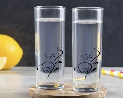 Kişiye Özel Renkli Baskılı İsimli İkili Vodka Bardağı-122