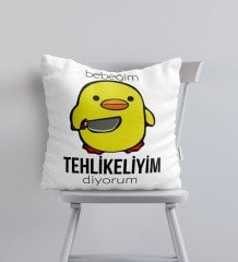 BK Gift Bebeğim Tehlikeliyim Tasarımlı Yastık - Model 1