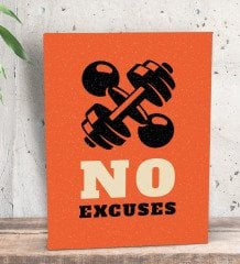 BK Gift No Excuses Tasarımlı Dekoratif Mini Kanvas Tablo 15x20cm-1