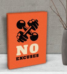BK Gift No Excuses Tasarımlı Dekoratif Mini Kanvas Tablo 15x20cm-1