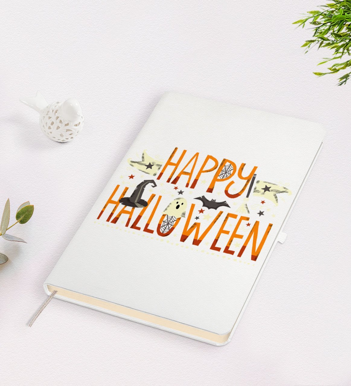 BK Gift Happy Halloween Tasarımlı Beyaz Defter-4