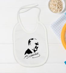 BK Kids Atatürk Temalı Beyaz Bebek Body Zıbın ve Mama Önlüğü Hediye Seti-26