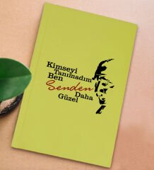BK Gift Kimseyi Tanımadım Ben Atatürk Temalı Sarı Sert Kapaklı Defter ve Middle Kupa Seti-3, Arkadaşa Hediye, Yeni İş Hediyesi, Doğum Günü Hediyesi
