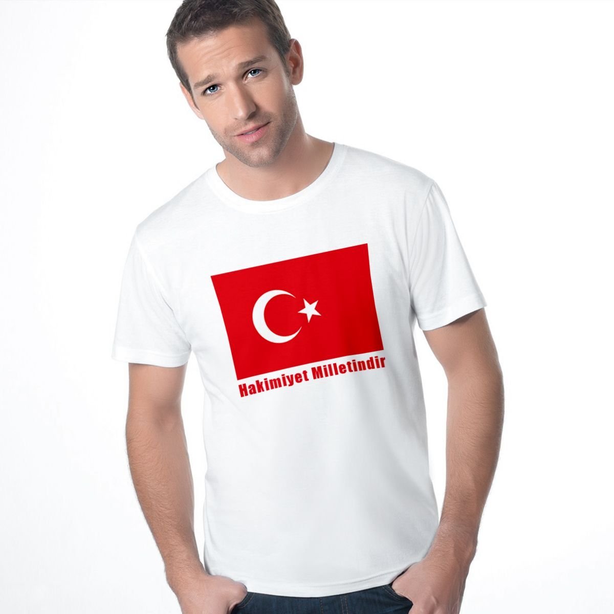 Kişiye Özel Hakimiyet Milletindir Erkek Tişört - 001