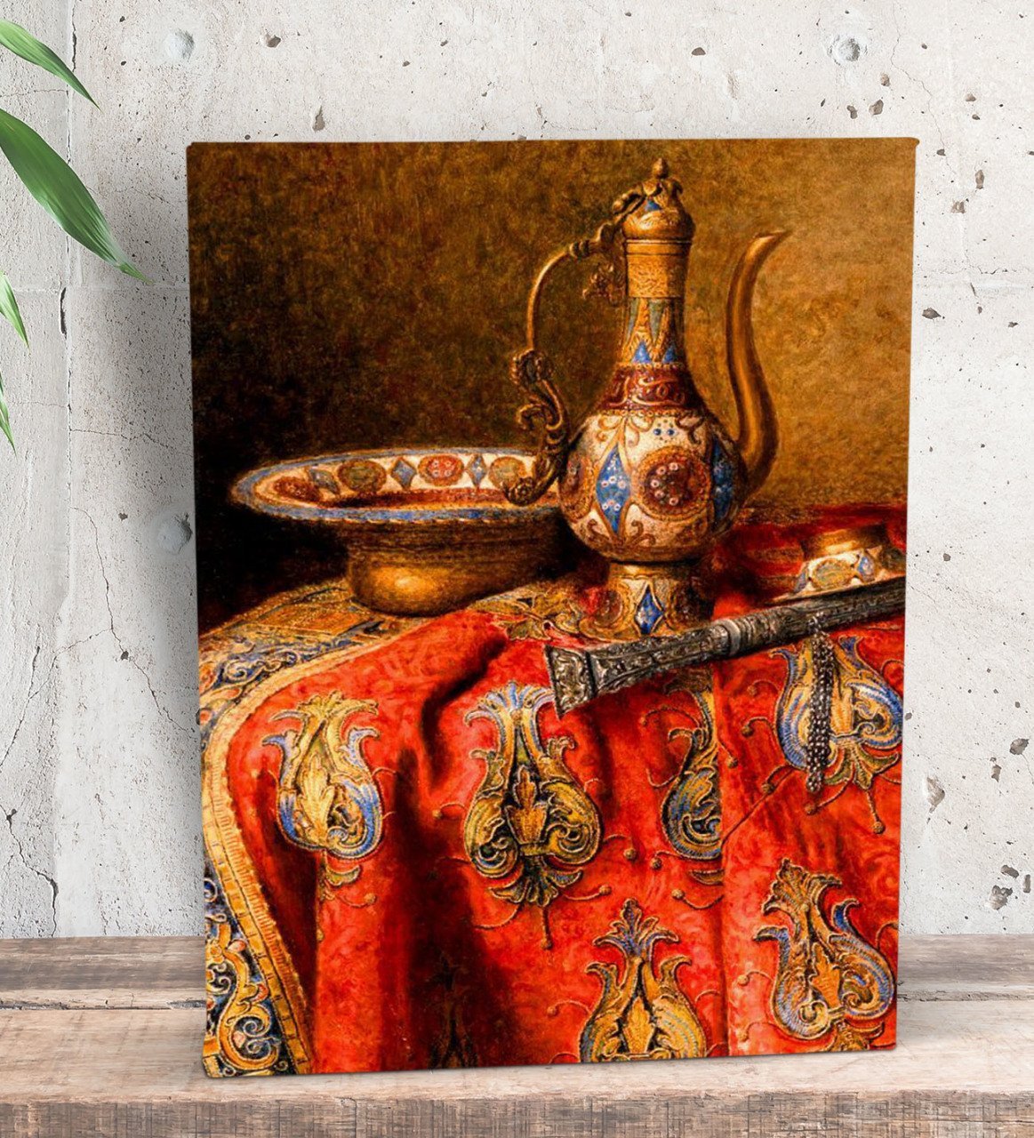 BK Gift Osmanlı İbrik Tasarımlı Dekoratif Mini Kanvas Tablo 15x20cm-1