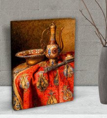BK Gift Osmanlı İbrik Tasarımlı Dekoratif Mini Kanvas Tablo 15x20cm-1