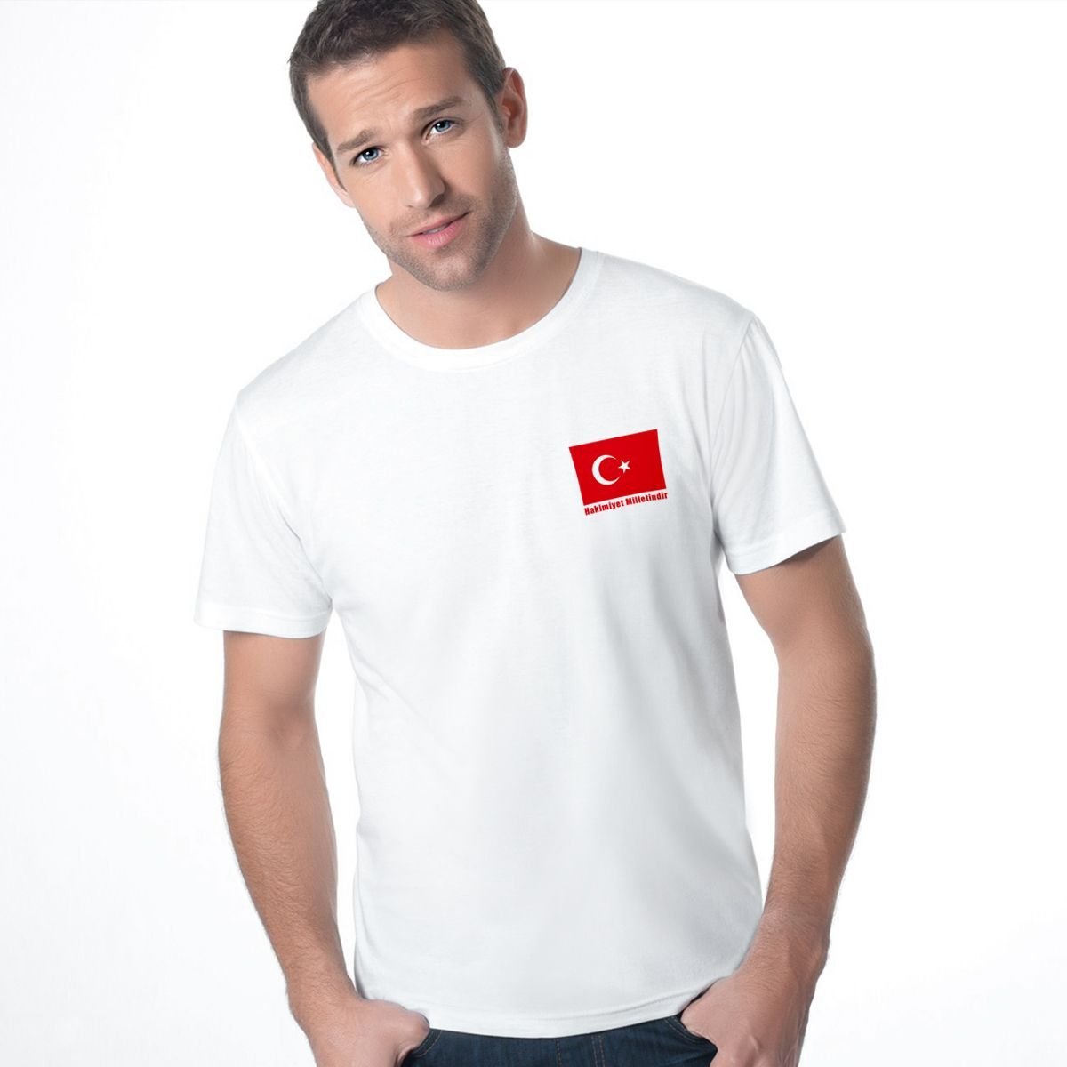 Kişiye Özel Hakimiyet Milletindir Erkek Tişört - 001-1