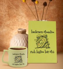 BK Gift Sarı Sert Kapaklı Defter ve Middle Kupa Seti, Arkadaşa Hediye, Yeni İş Hediyesi, Doğum Günü Hediyesi-5