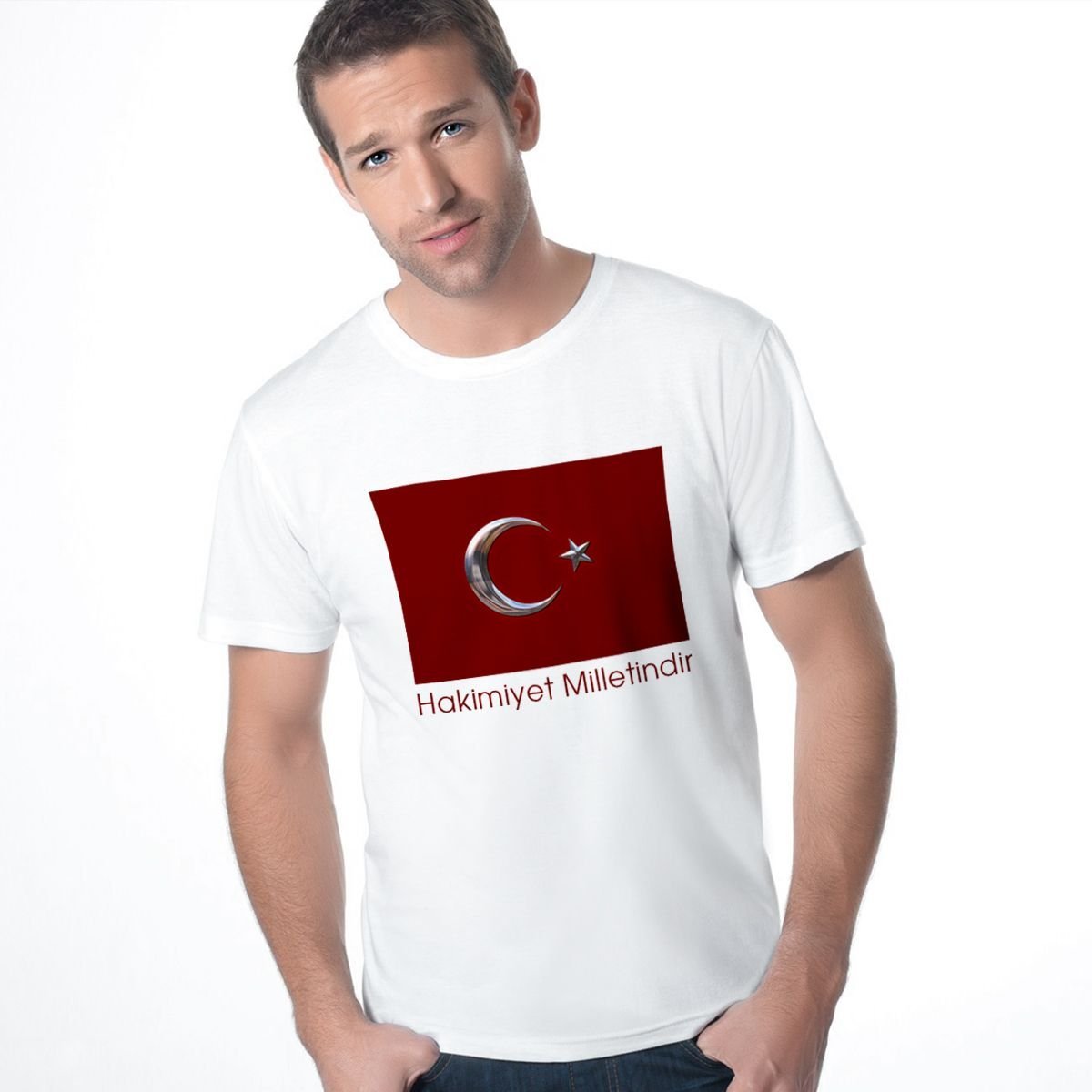 Kişiye Özel Hakimiyet Milletindir Erkek Tişört - 002