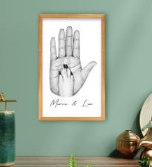 BK Gift Kişiye Özel İsimli Siyah Beyaz El ve Pati Tasarımlı Ahşap Çerçeveli Tablo-3 40x25cm, Ev Dekorasyonu, Arkadaşa Hediye
