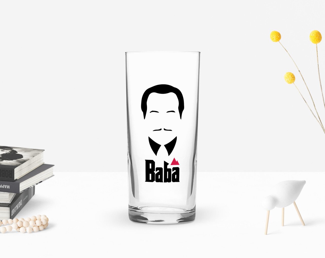 BK Home Renkli Baskılı Godfather Baba Tasarımlı Rakı Bardağı-12