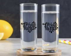 Kişiye Özel Renkli Baskılı İsimli İkili Vodka Bardağı-127