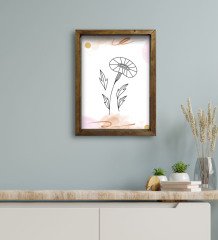 BK Gift Otel Odası Konseptli Doğal Masif Ahşap Çerçeveli Tablo 30x40cm-93