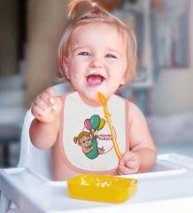 BK Kids Tiizesinin Kızçesi Tasarımlı Pembe Bebek Body Zıbın ve Mama Önlüğü Hediye Seti-1