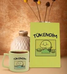 BK Gift Sarı Sert Kapaklı Defter ve Middle Kupa Seti, Arkadaşa Hediye, Yeni İş Hediyesi, Doğum Günü Hediyesi-8