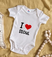 BK Kids I Love Seoul Tasarımlı Bebek Body Zıbın - Model 1