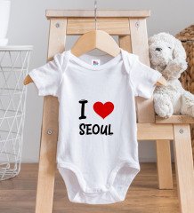 BK Kids I Love Seoul Tasarımlı Bebek Body Zıbın - Model 1
