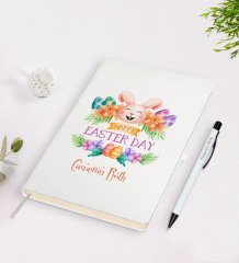 Kişiye Özel Paskalya Bayramı Beyaz Defter ve Kalem Seti-7