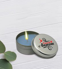 BK Gift Kişiye Özel İsimli Cam Kahve Fincanı & Türk Kahvesi & Gümüş Metal Kutuda Kokulu Mum Hediye Seti-2, Anneye Hediye, Anneler Günü Hediyeleri