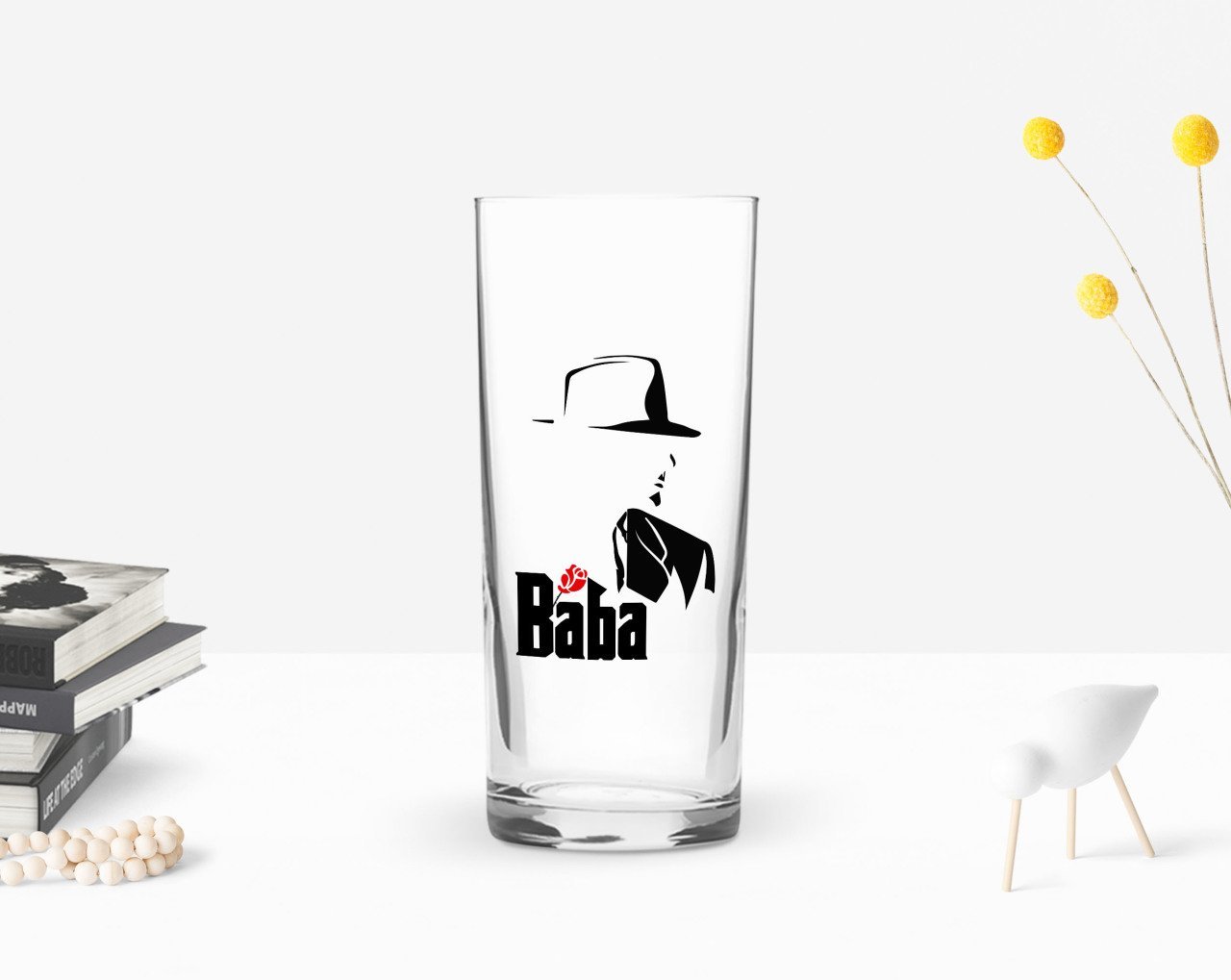 BK Home Renkli Baskılı Godfather Baba Tasarımlı Rakı Bardağı-16