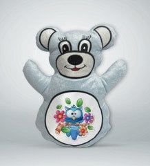 BK Gift Baykuş Tasarımlı Mavi Ayıcık Yastık-1