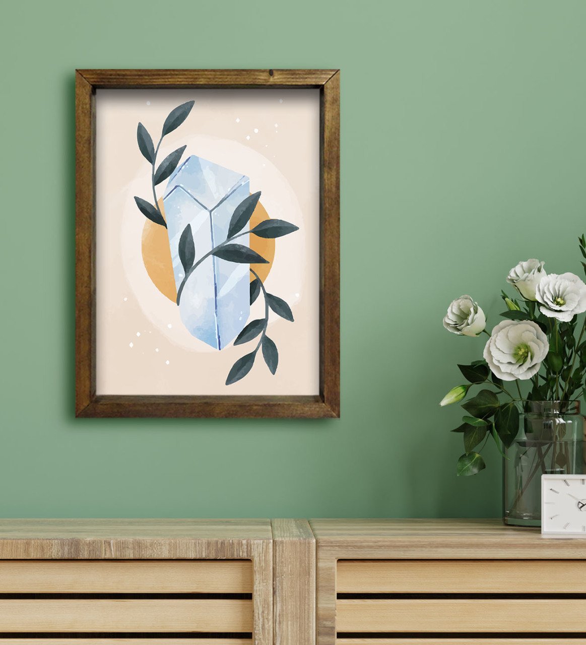 BK Gift Otel Odası Konseptli Doğal Masif Ahşap Çerçeveli Tablo 30x40cm-95