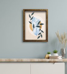 BK Gift Otel Odası Konseptli Doğal Masif Ahşap Çerçeveli Tablo 30x40cm-95