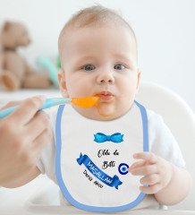 BK Kids Kişiye Özel Sünnet Oldum Tasarımlı Mavi Bebek Body Zıbın ve Mama Önlüğü Hediye Seti-2