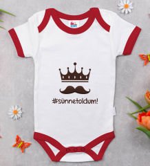 BK Kids Sünnet Oldum Tasarımlı Kırmızı Bebek Body Zıbın-1