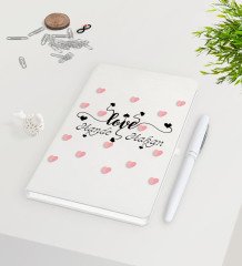 Kişiye Özel Sevgililer Günü Beyaz Defter Kalem Seti-26