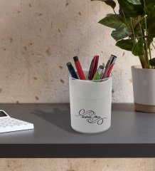 BK Gift Kişiye Özel İsimli Beyaz Akrilik Kalemlik - Model 3