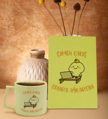BK Gift Sarı Sert Kapaklı Defter ve Middle Kupa Seti, Arkadaşa Hediye, Yeni İş Hediyesi, Doğum Günü Hediyesi-10
