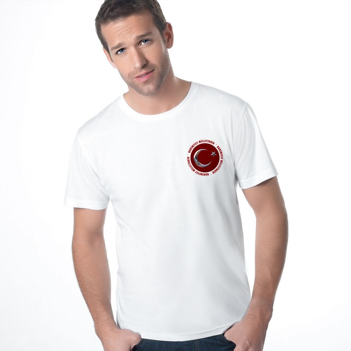 Kişiye Özel Hakimiyet Milletindir Erkek Tişört - 004-1