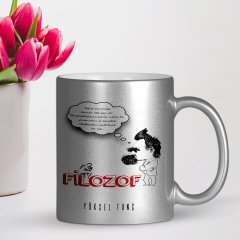 Kişiye Özel Mesleki Filozof Gümüş Yaldızlı Kupa Bardak - 2