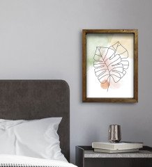 BK Gift Otel Odası Konseptli Doğal Masif Ahşap Çerçeveli Tablo 30x40cm-97