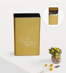 Kişiye Özel İsimli Gold Metal Sigara Tabakası - 3
