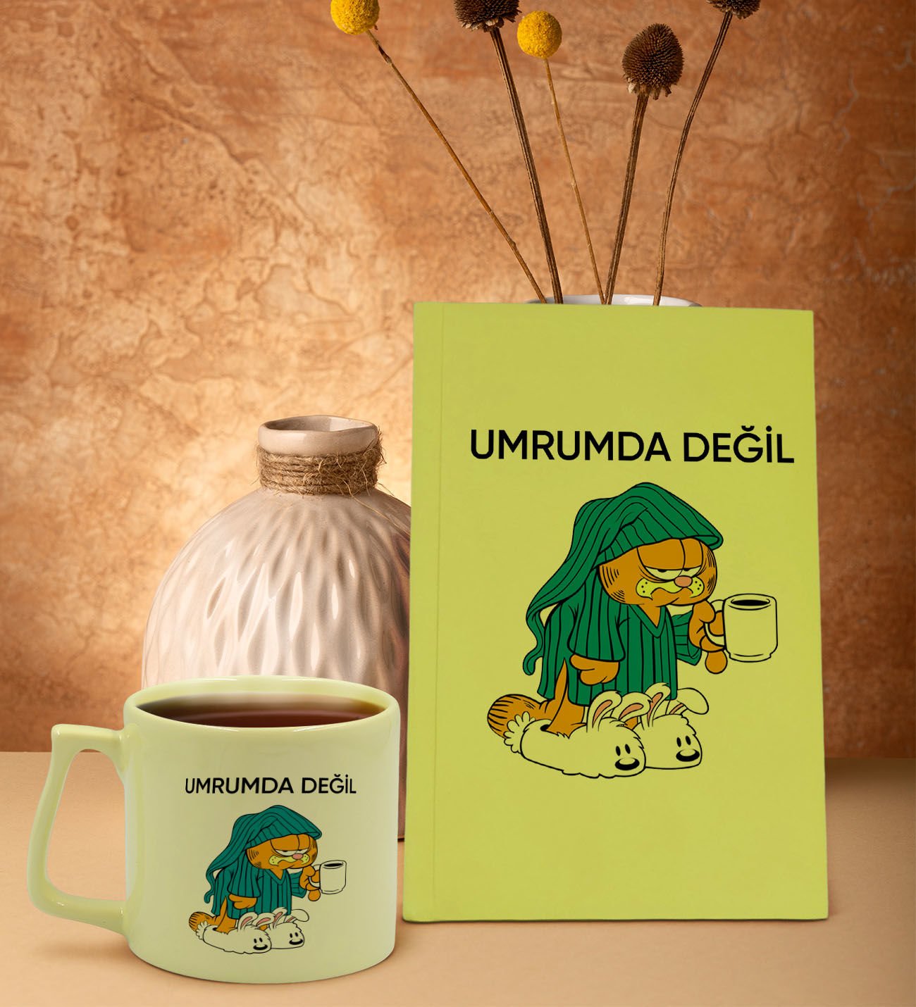 BK Gift Sarı Sert Kapaklı Defter ve Middle Kupa Seti, Arkadaşa Hediye, Yeni İş Hediyesi, Doğum Günü Hediyesi-12