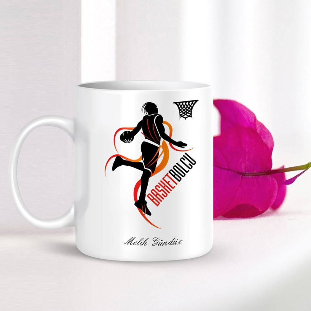 Kişiye Özel Mesleki Basketbolcu Beyaz Kupa Bardak - 001