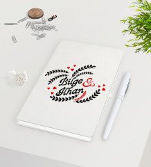 Kişiye Özel Sevgililer Günü Beyaz Defter Kalem Seti-29
