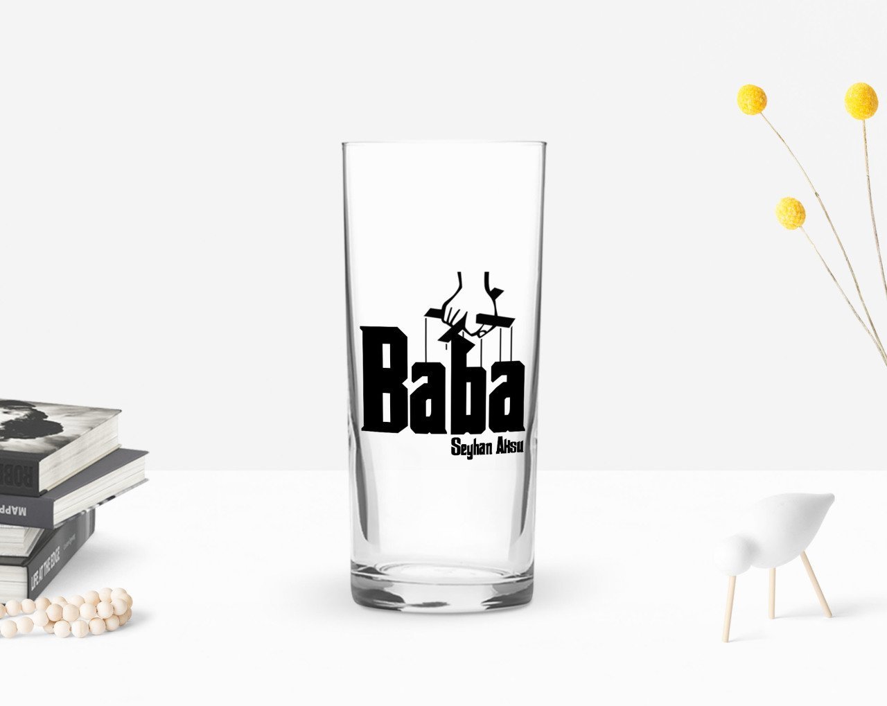 Kişiye Özel Renkli Baskılı Godfather Baba Tasarımlı Rakı Bardağı-5