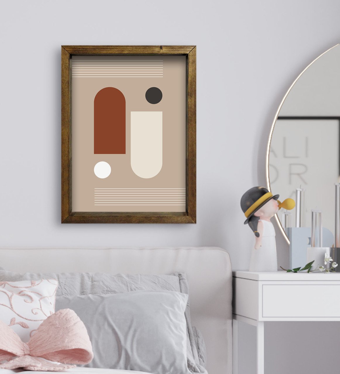 BK Gift Yatak Odası Konseptli Doğal Masif Ahşap Çerçeveli Tablo-58