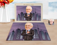 Kişiye Özel Dede Karikatürlü 1000 Parça Profesyonel Puzzle-1