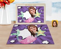 Kişiye Özel Deniz Kızı Karikatürlü 1000 Parça Profesyonel Puzzle-1
