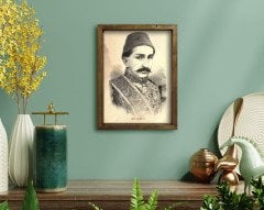 BK Home Sultan II Abdülhamid Han Tasarımlı Doğal Masif Ahşap Çerçeveli Tablo-2