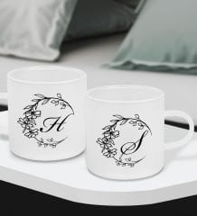 BK Gift Kişiye Özel Harfli 2’li Buzlu Cam Türk Kahvesi Fincanı-4, Sevgiliye Hediye, Arkadaşa Hediye, Anneye Hediye, Ofis Hesiyesi