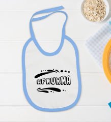 BK Kids Afkurma Tasarımlı Mavi Bebek Body Zıbın ve Mama Önlüğü Hediye Seti-1